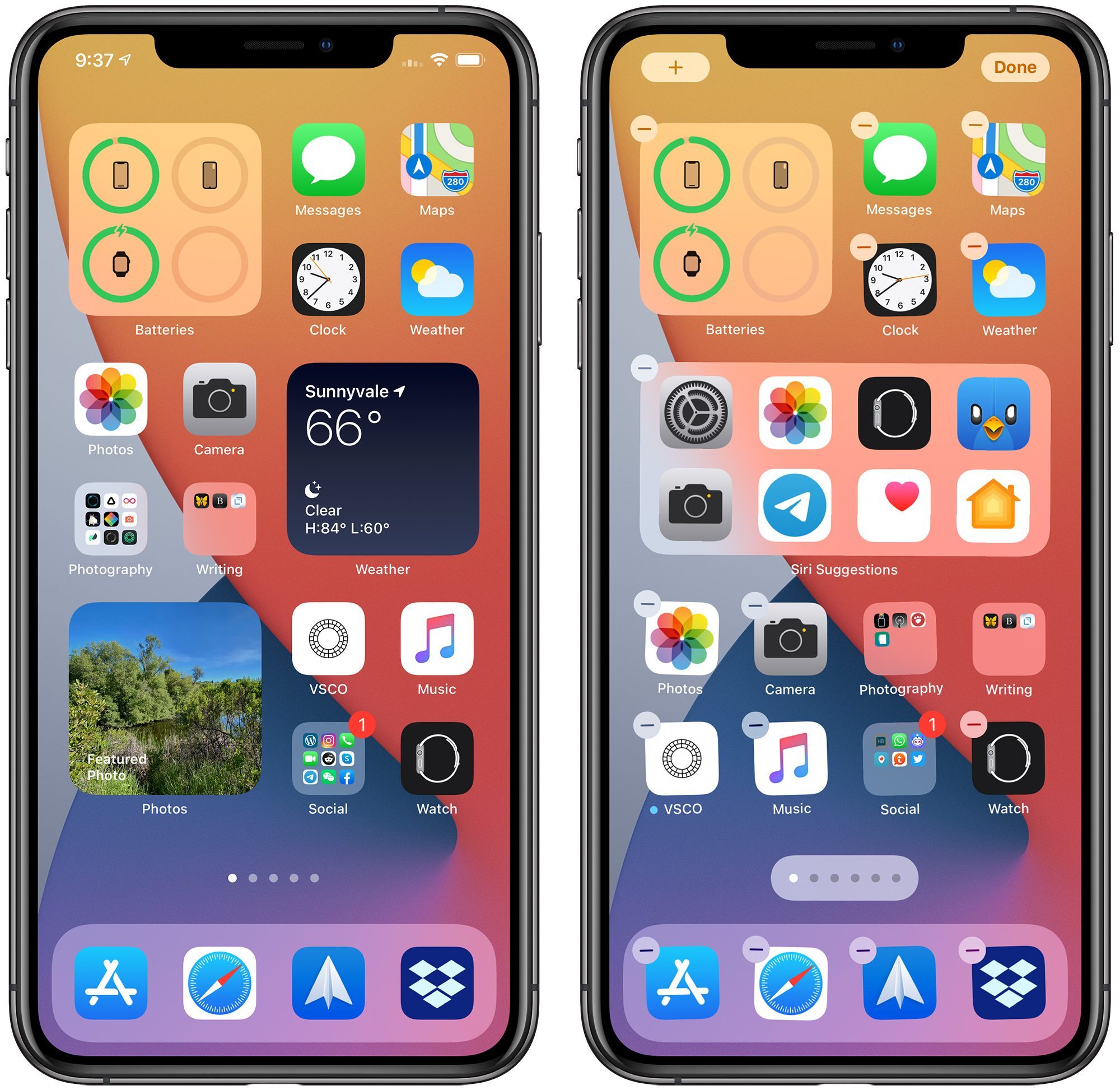iPhone Home Screen with iOS 16 Widgets