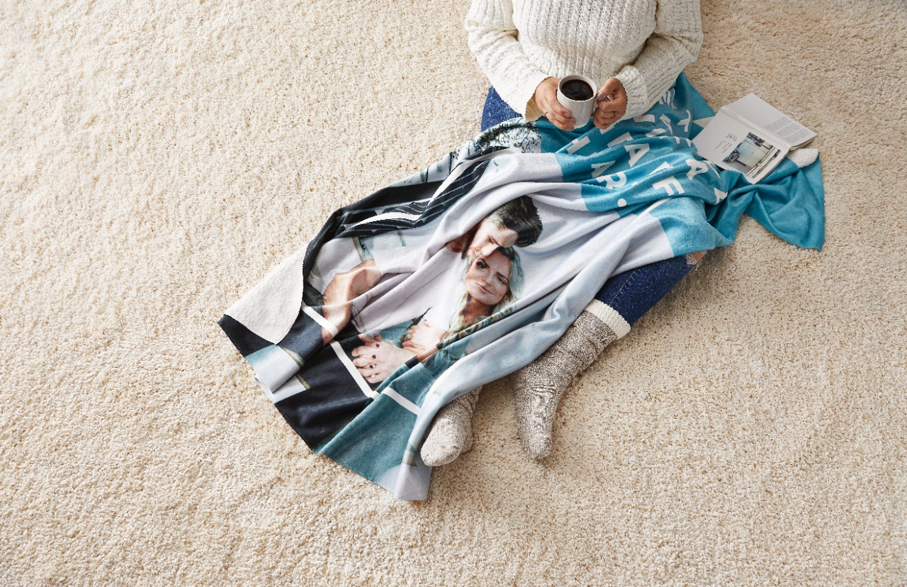 custom fleece photo blanket