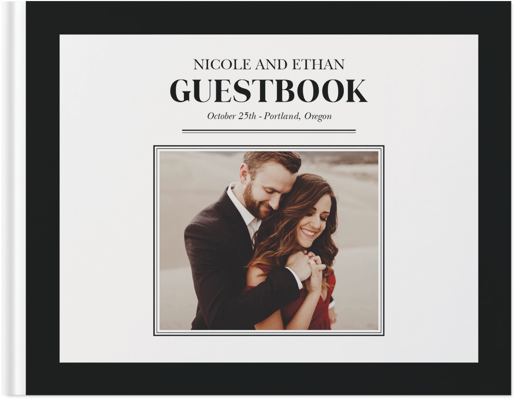 Wedding guest book with a classic theme